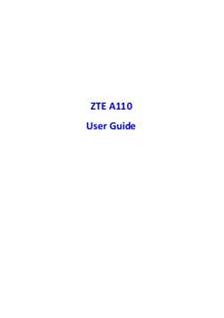 ZTE A110 manual. Smartphone Instructions.